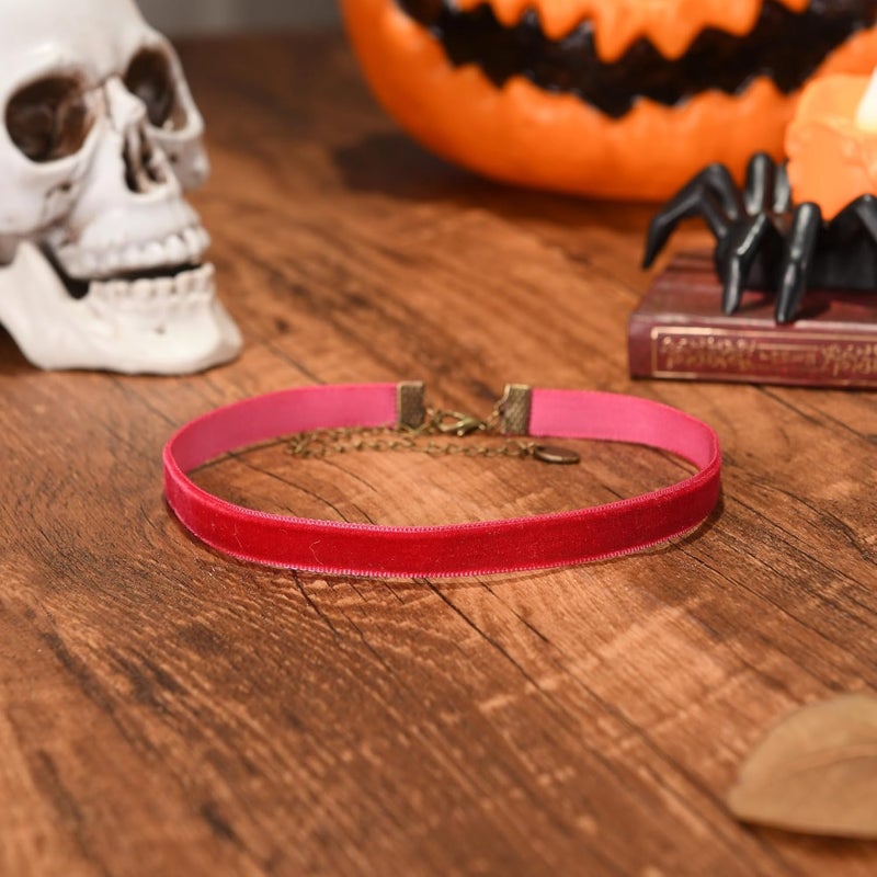 RareLove Red Choker Necklace Tiny Red Velvet Choker Necklace for Women Witch Vampire Costume Accessories Gothic Jewelry - Image 3